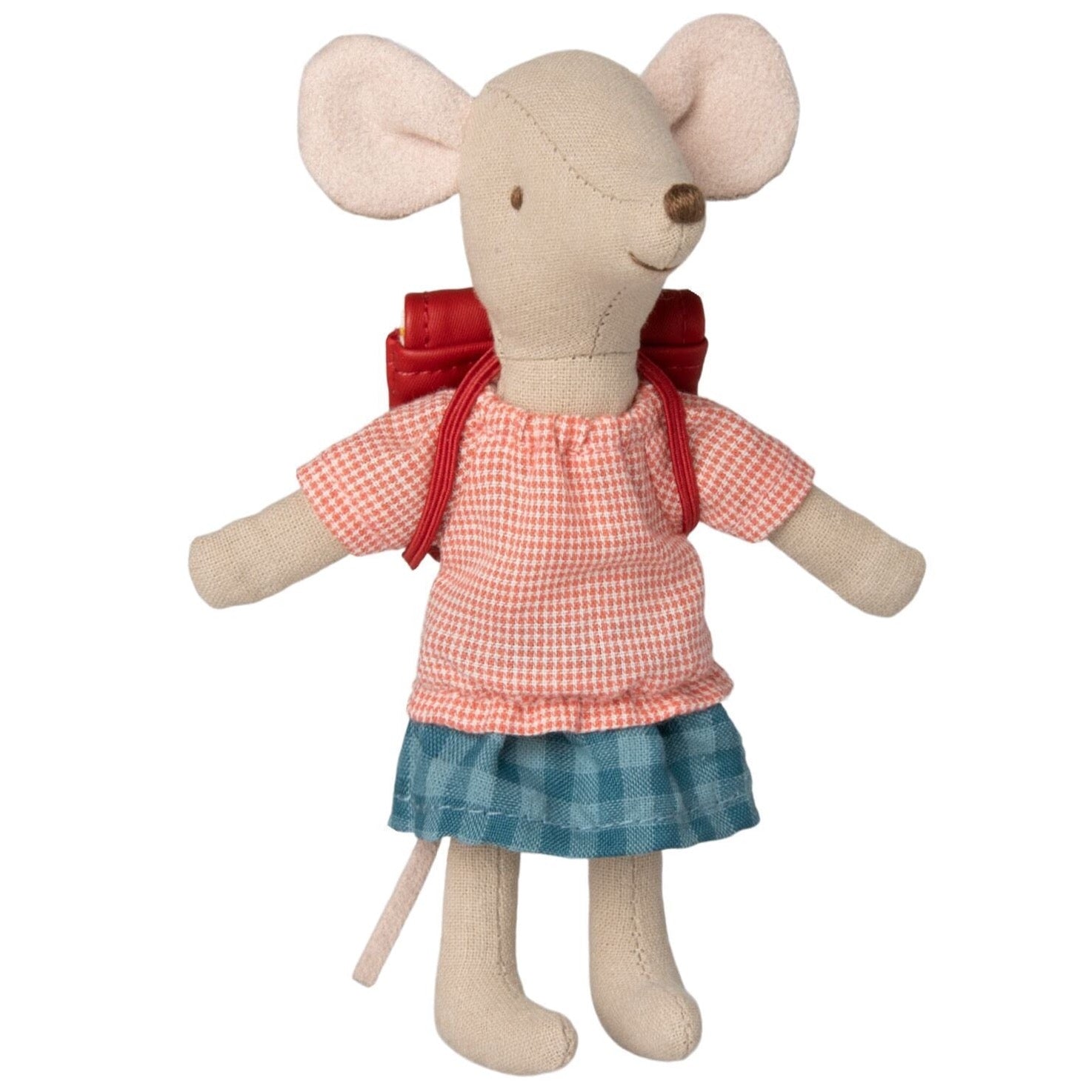 Tricycle Mouse, Big Sister with Bag - Red by Maileg