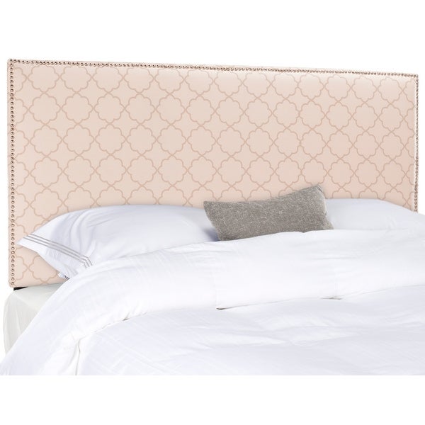 SAFAVIEH Sydney Pale Pink and Beige Queen Headboard - Silver Nail Head - Pink / Beige - - 23591471