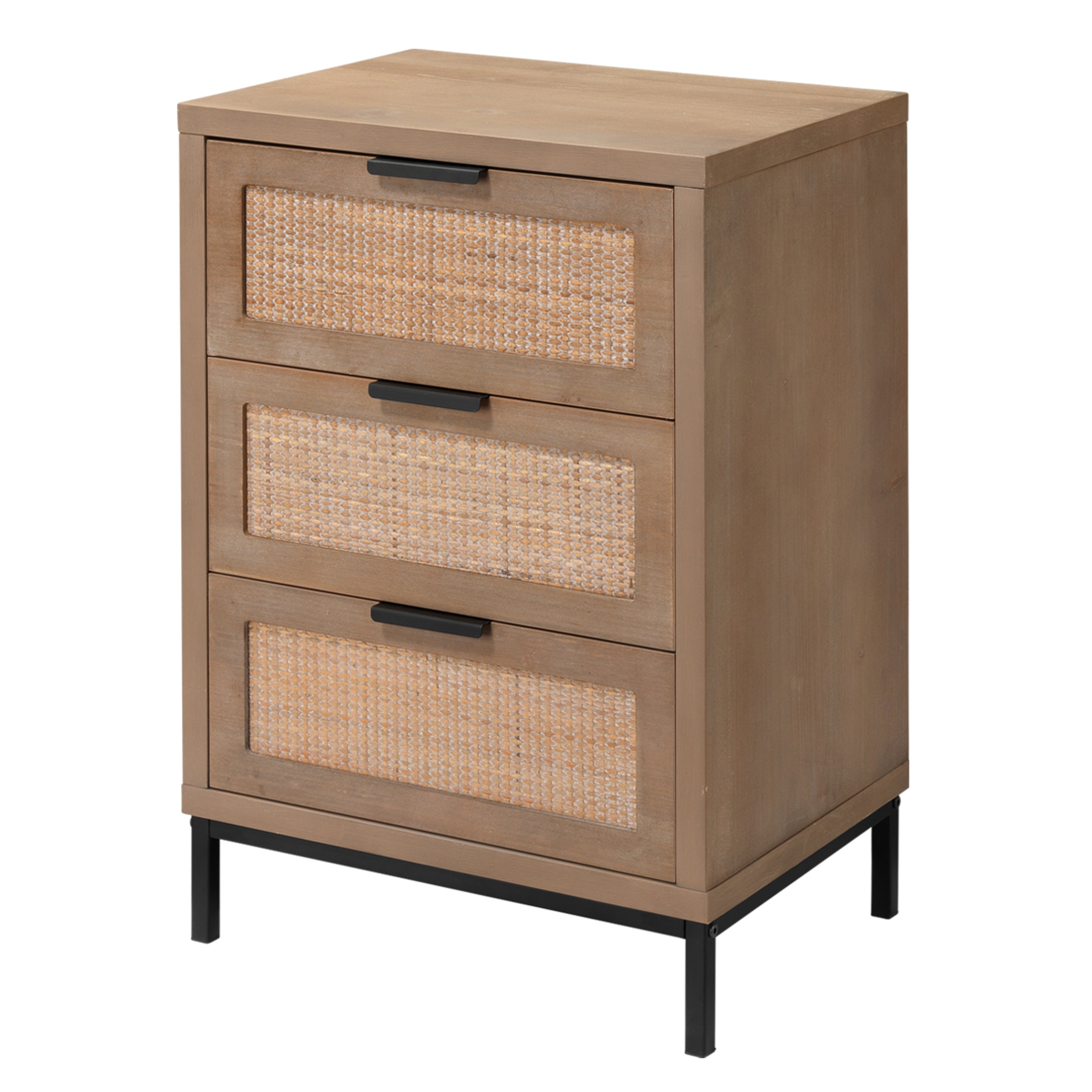 Alden Décor Ian 3 Drawer Side Table