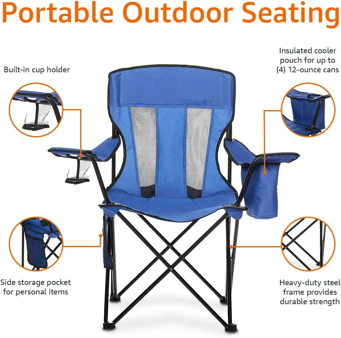 Polar Everest New folding chair Outdoor furniture hiking custom camping accessories beach portable chair with Cup Holder