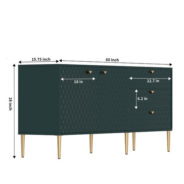 2 Door Freestanding TV Locker Accent Cabinet