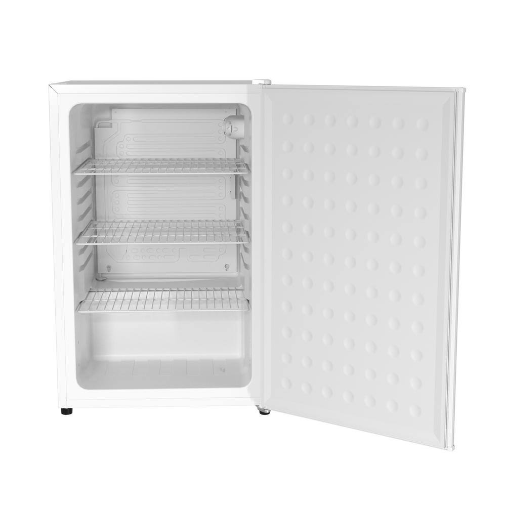 Husky 4.6 Cu. ft. 158-Can Freestanding Quiet Compact XL Solid Reversible Door Under-Counter Mini Fridge without Freezer(White) OSFS021-WXL