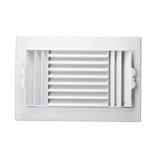 10 in. x 6 in. White Plastic 3-Way Ceiling Register RGC106