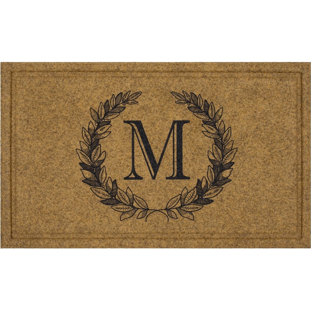 Mohawk Home Monogram Initial Faux Coir Door Mat