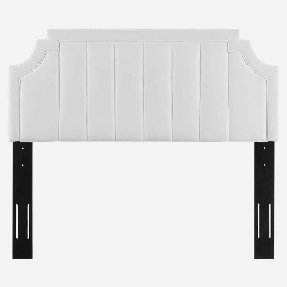 Deltona White Velvet Upholstered King/California King Size Headboard