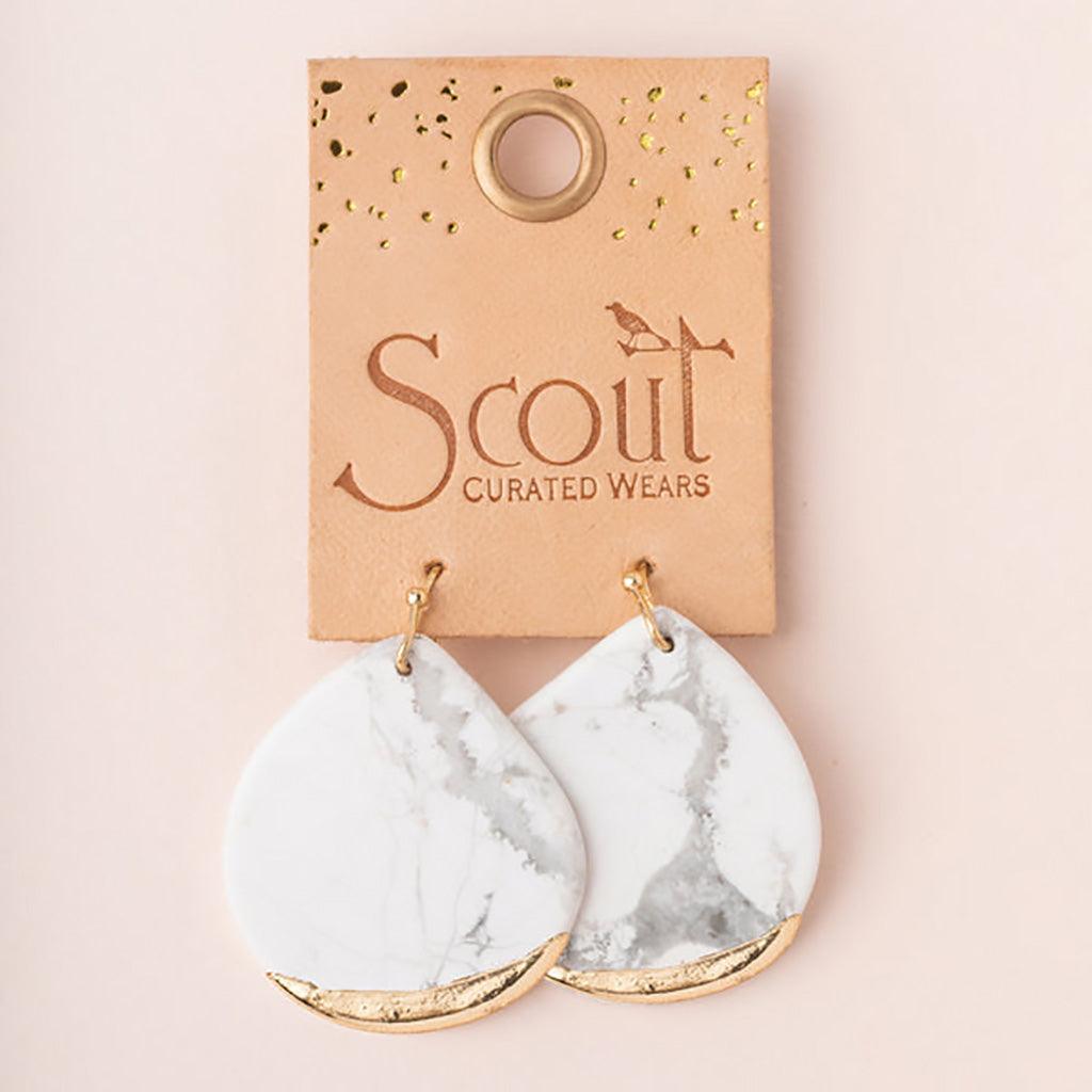 Scout Curated Wears  Stone Dipped Teardrop Earring - Howlite/Gold