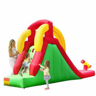 Gymax Inflatable Water Slide Bounce House Bouncer Kids Jumper Climbing with 350-Watt Blower GYM11232