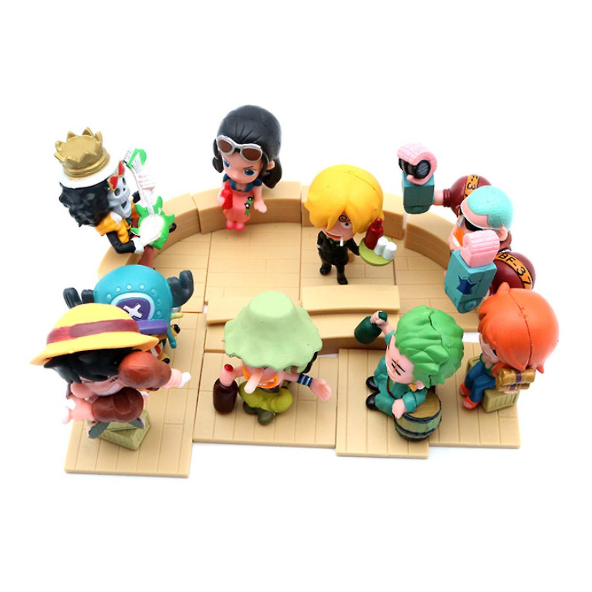 9pcs/lot Luffy Zoro Chopper One Piece Figure Anime Toy Model 6cm