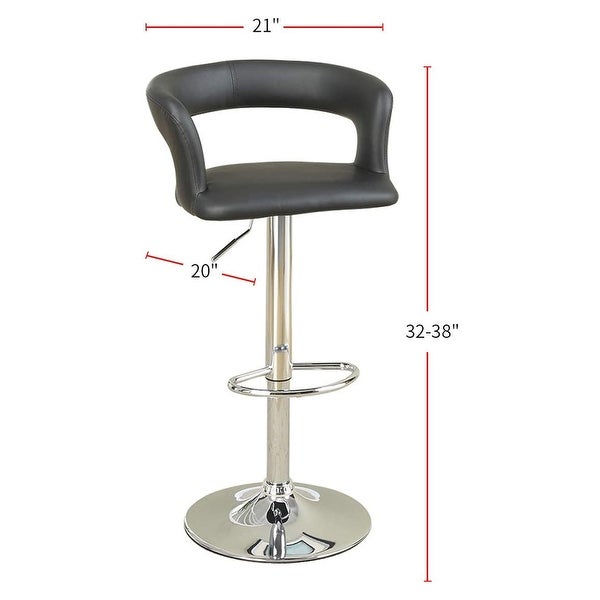 Adjustable Height Bar Stool ，PVC / Faux Leather ，Set of 2