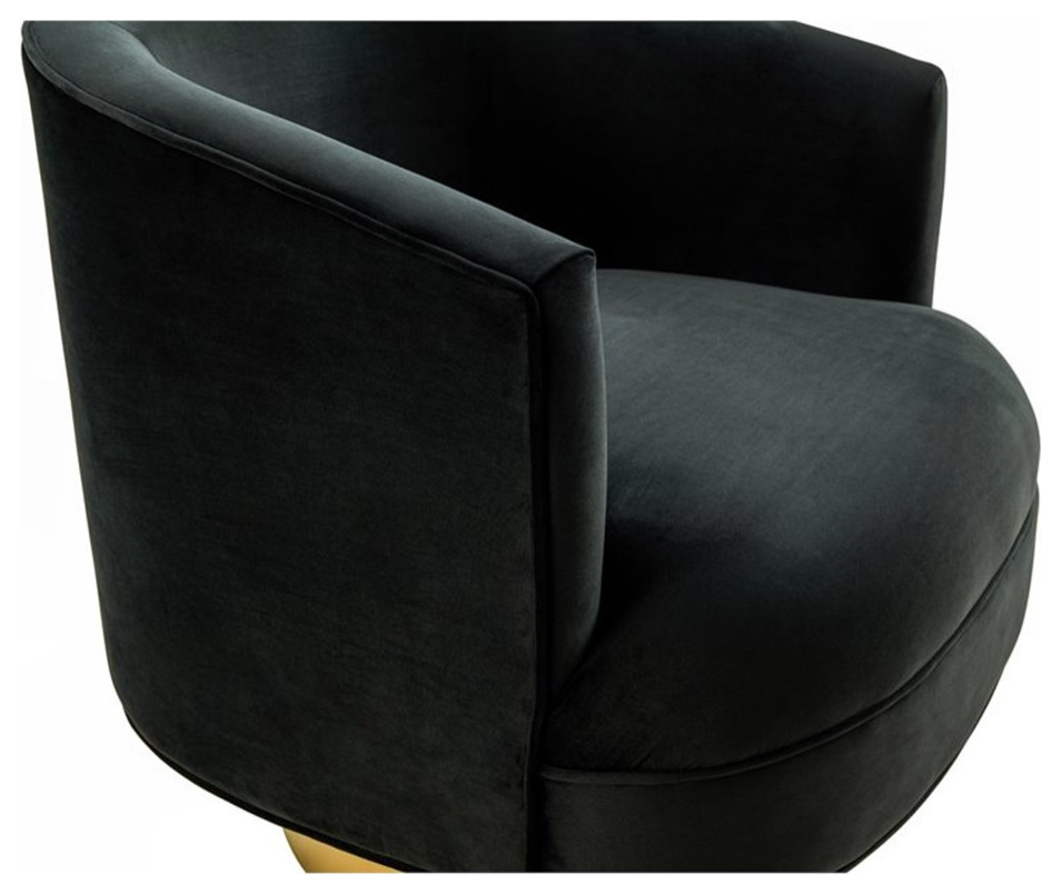 Divani Casa Basalt Modern Fabric  ampStainless Steel Accent Chair in Black/Gold   Contemporary   Armchairs And Accent Chairs   by Homesquare  Houzz