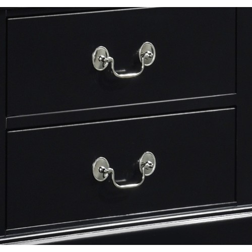 Classic Louis Philippe Style Black Finish 1pc Nigh...