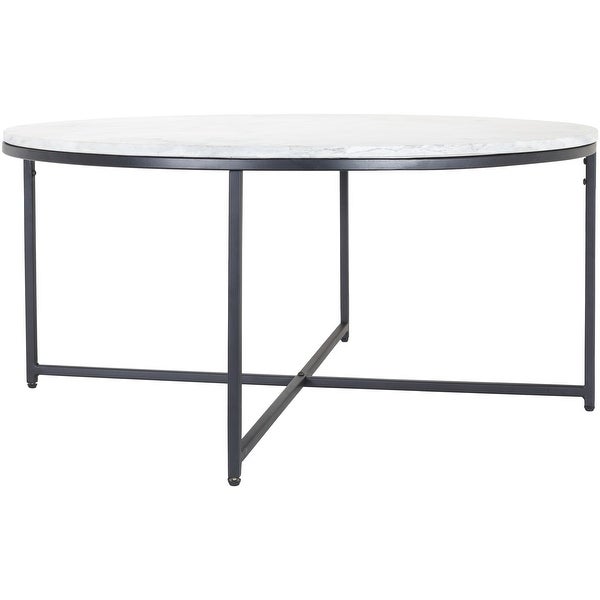 Nikkitae Round Marble Top and Metal Coffee Table - 16