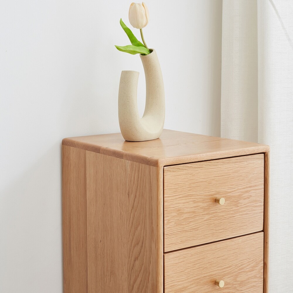 Solid Oak Bedside Table Storage Cabinet Free Standing Corner Cabinets