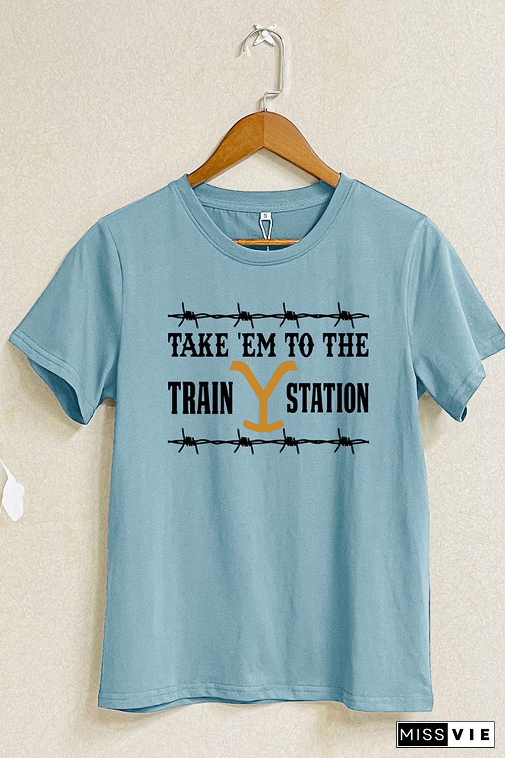 Take 'Em To The Train Station Short Sleeve Graphic Tee Wholesale