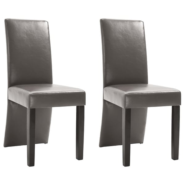 Dining Chairs 2 pcs Gray Faux Leather