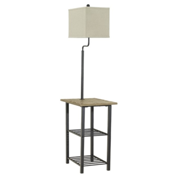 3 way Shianne Metal Tray Lamp Black Signature Design By Ashley