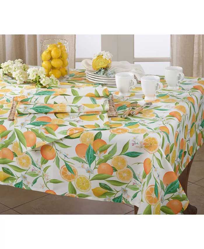 Saro Lifestyle Table Runner with Lemon Orange Print