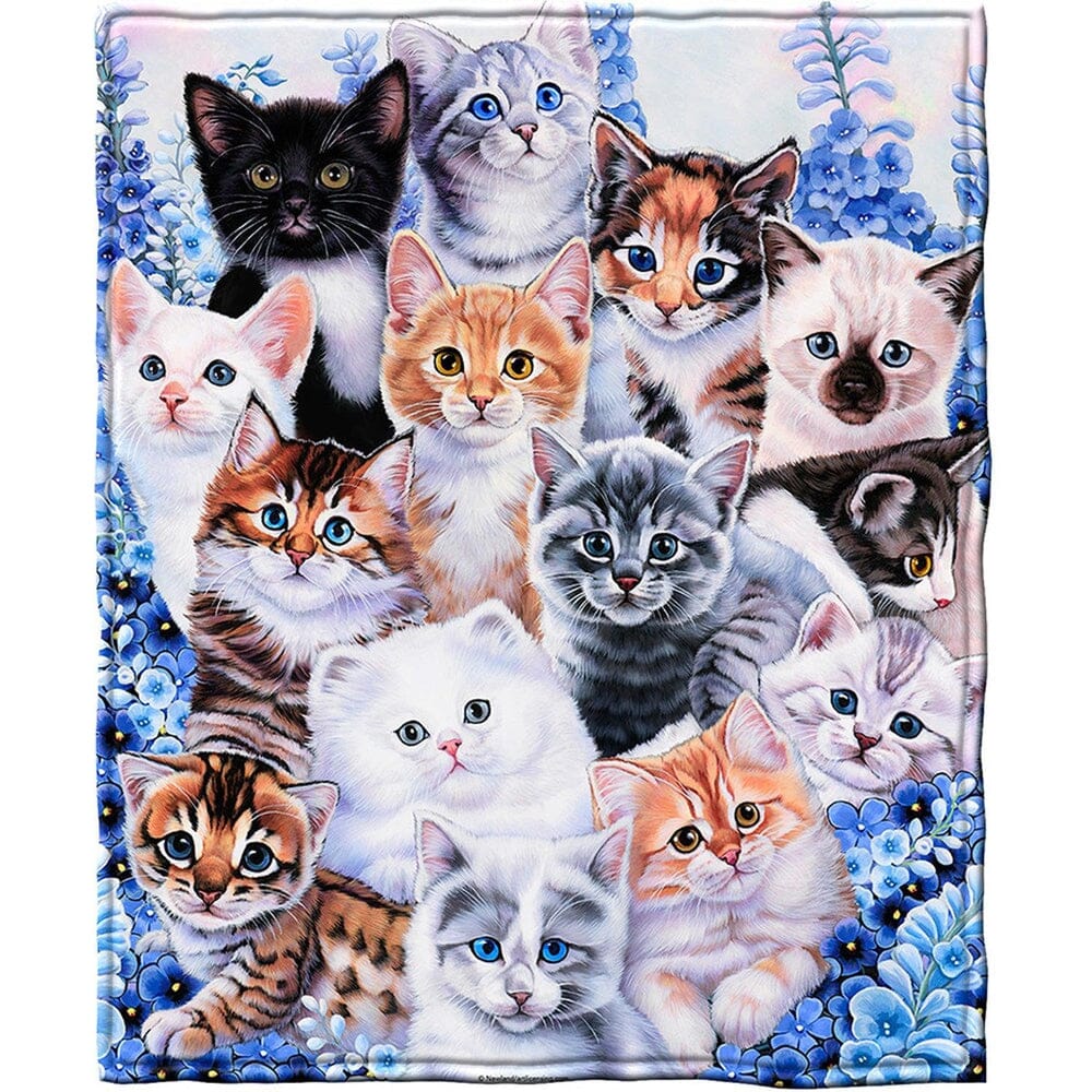 Kitten Collage Super Soft Plush Fleece Throw Blanket by Jenny Newland