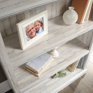 SAUDER 43 in. White Plank Engineered Wood 3-Shelf Bookcase 426427