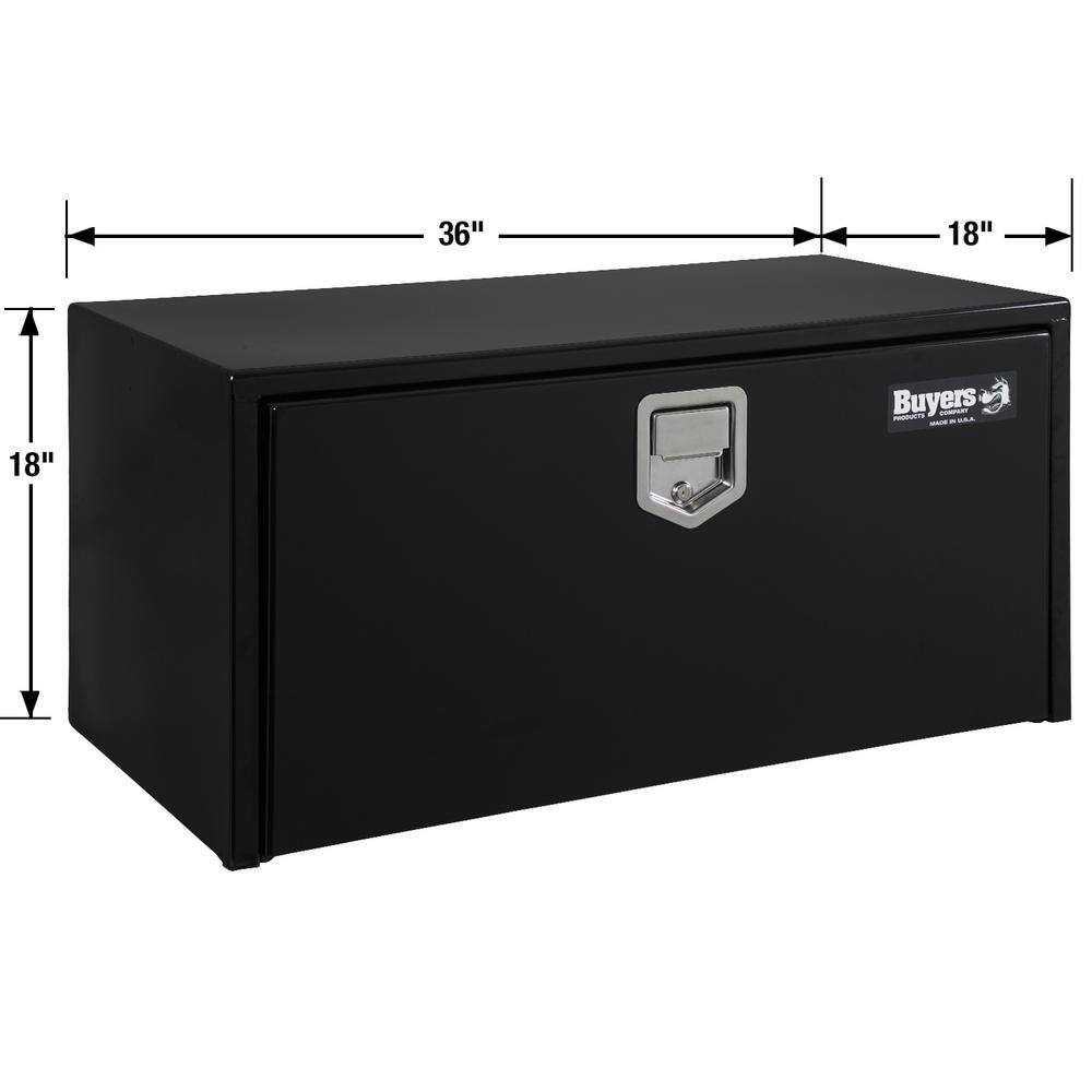 Buyers Products Company 18 in. x 18 in. x 36 in. Gloss Black Steel Underbody Truck Tool Box 1702105