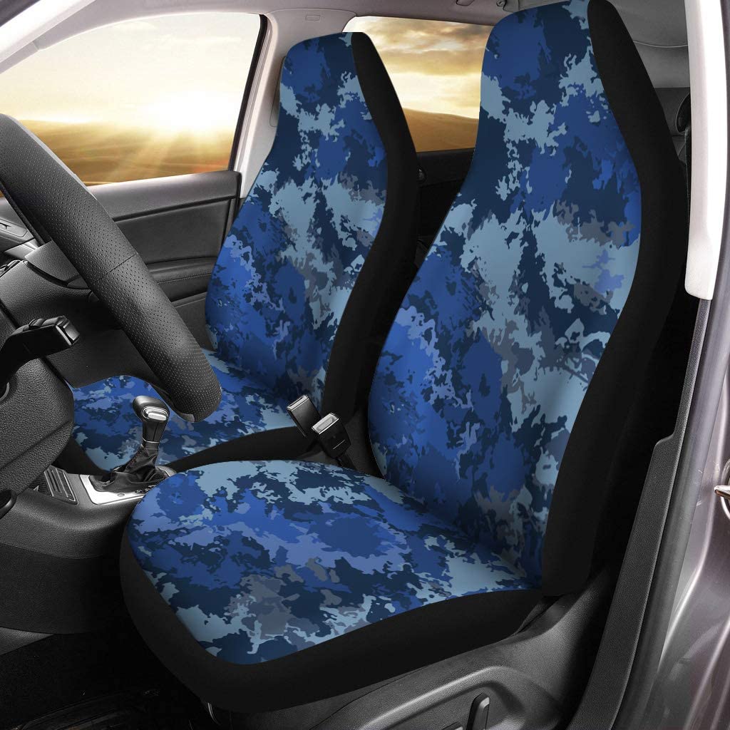 ZHANZZK Set of 2 Car Seat Covers Colorful Poisonous Texture Camouflage Universal Auto Front Seats Protector Fits for Car，SUV Sedan，Truck