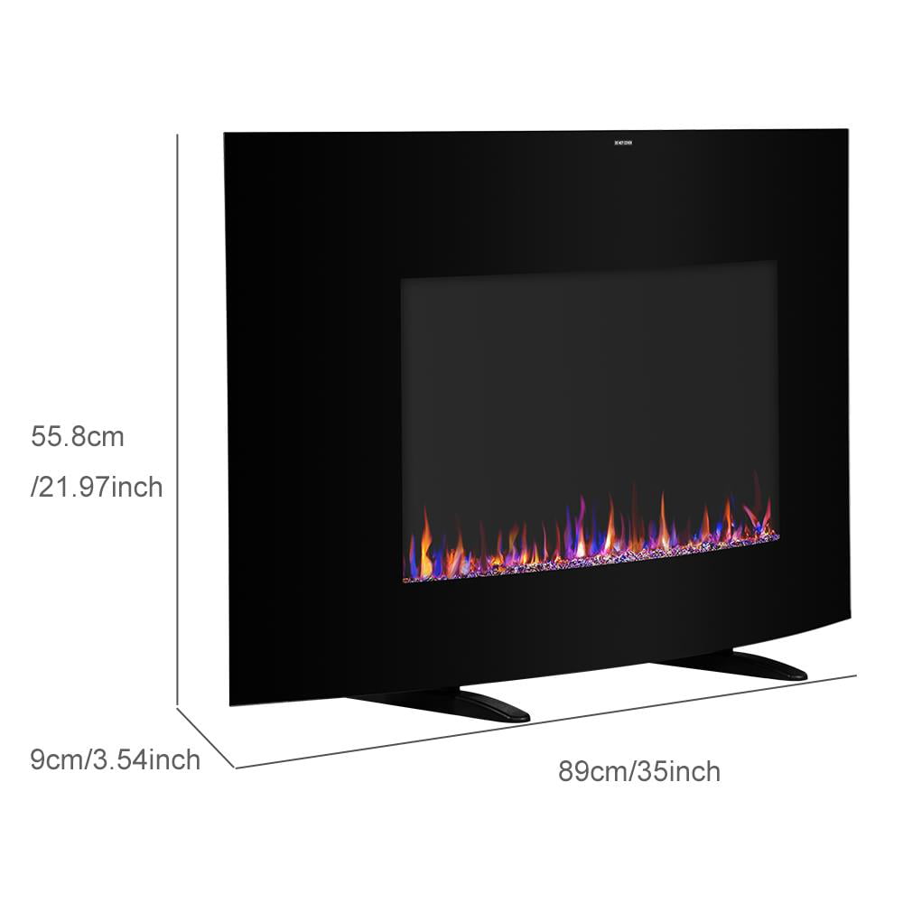 Ktaxon 35 Inches Electric Fireplace Wall Mounted Fireplace with Overheating Protection