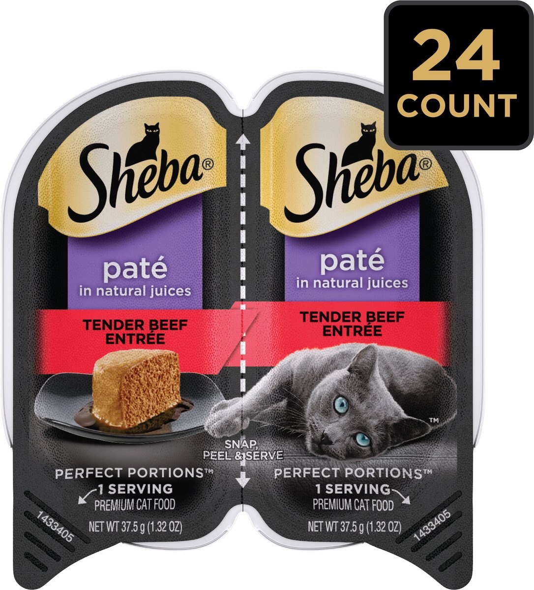 Sheba Perfect Portions Grain-Free Tender Beef Entree Cat Food Trays