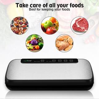 NutriChef Automatic Vacuum Sealer System - Electric Air Sealing Food Preserver with Stainless Steel Housing PKVS20STS