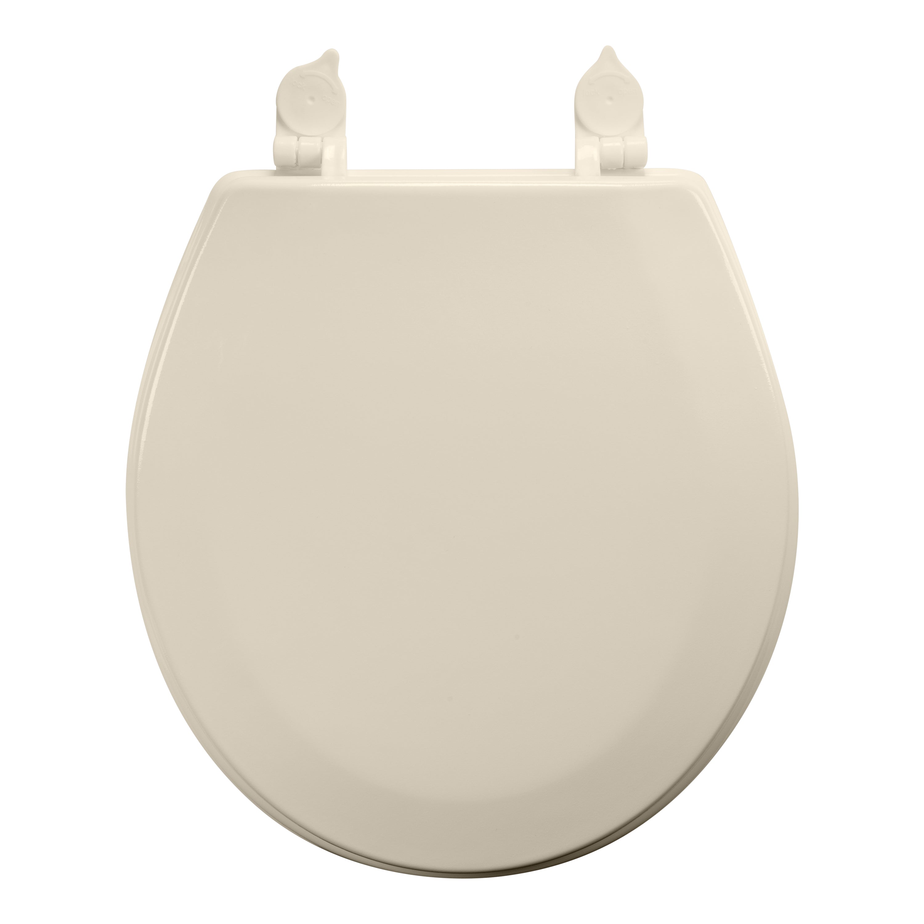 Bath Bliss Beveled Wood Standard Round Toilet Seat in Beige