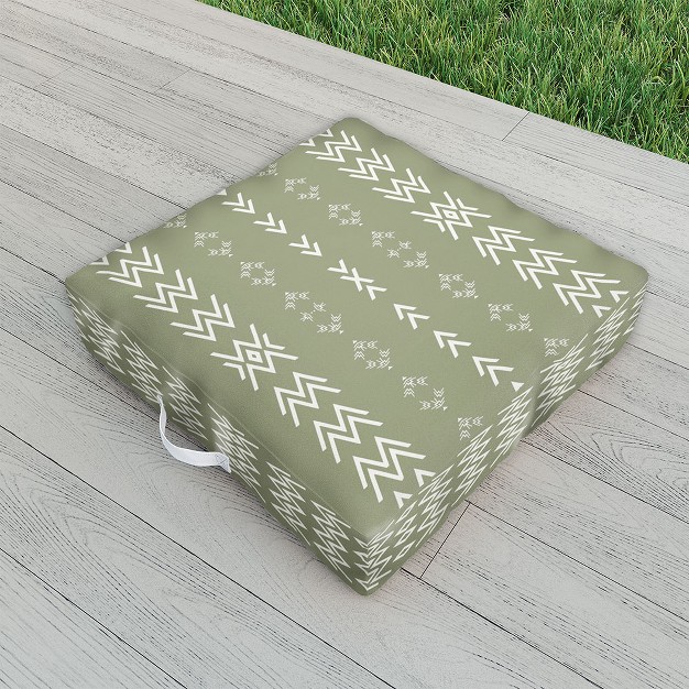 Sheila Wenzel ganny Sage Minimalist Mudcloth Outdoor Floor Cushion Deny Designs