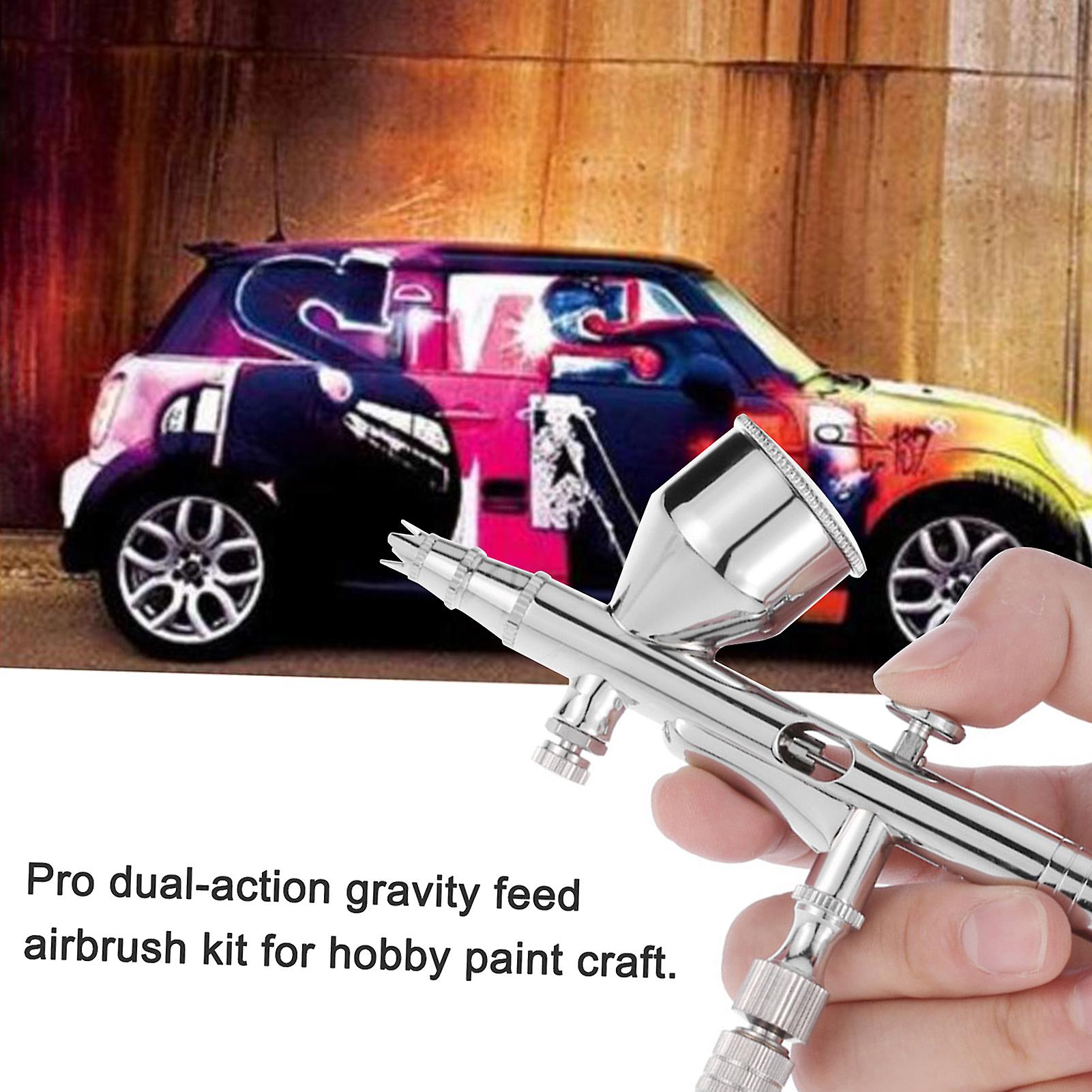 Airbrush Kit Set Gravity Feed Dual-action For Car Painting Art Craft Paint Hobby Model Body Nail Air Brush 0.2/0.3/0.5mm 9cc