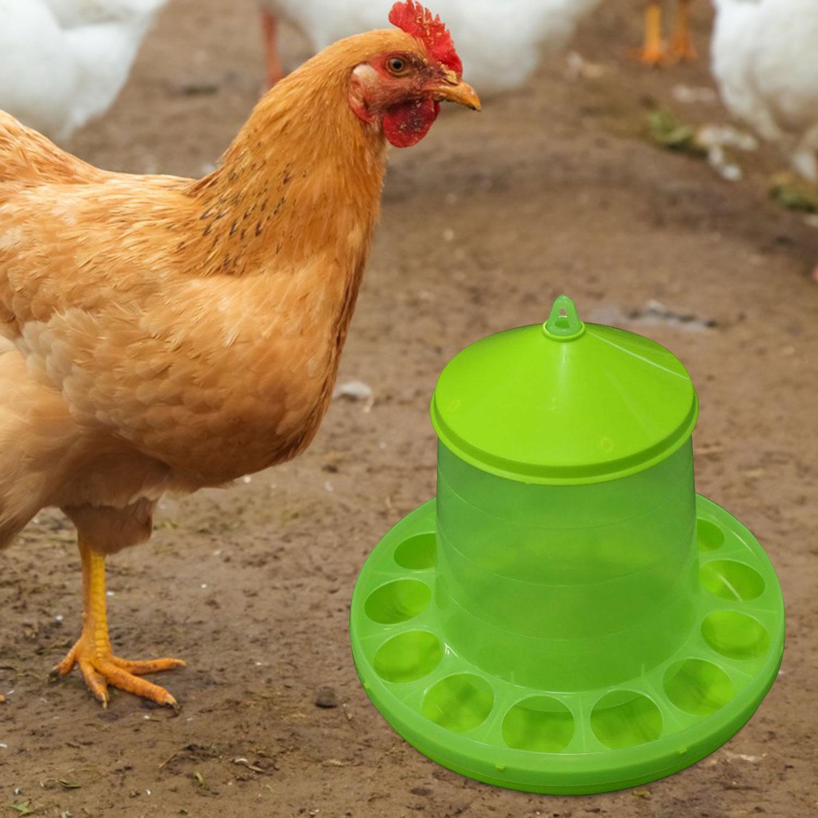 Automatic Poultry Feeder Watering Feeding Container Food Dispenser Barrel Chicken Feeder Waterer for Pigeons Peacocks Geese Chickens Birds 28x24cm No Bracket