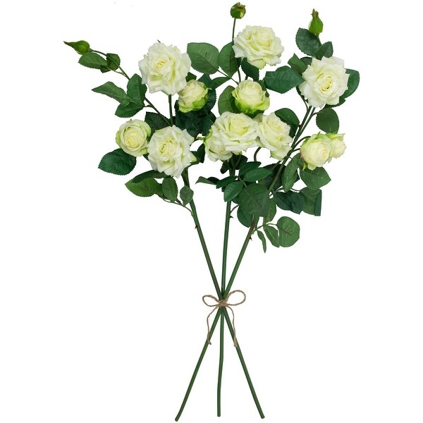 real touch™ white artificial rose floral sprays set of 6 35