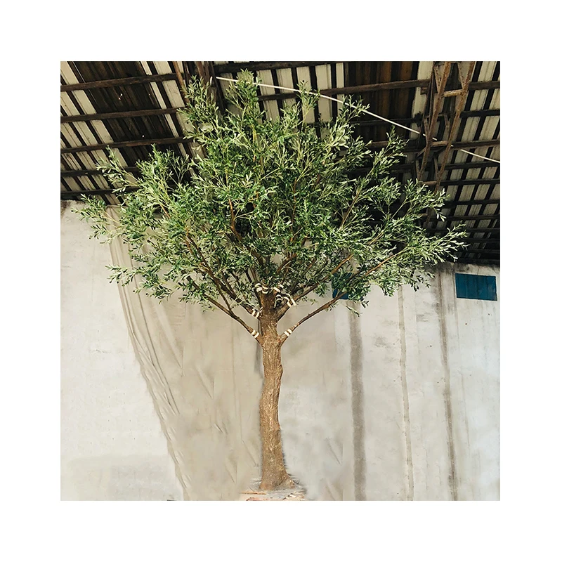 Garden supplies home decor artificial olive leaves wood tree artificial branch artificial olive tree