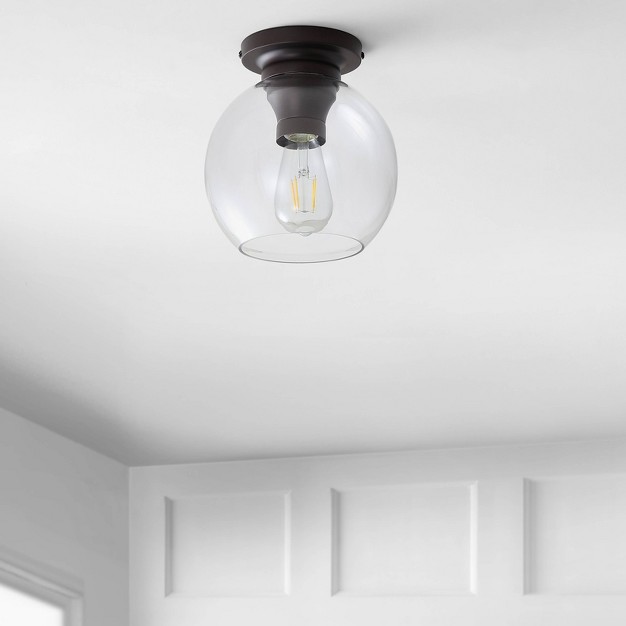 Metal glass Atlas Flush Mount includes Energy Efficient Light Bulb Jonathan Y