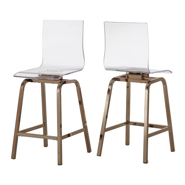 Miles Acrylic Swivel High Back Bar Stools (Set of 2) by iNSPIRE Q Bold