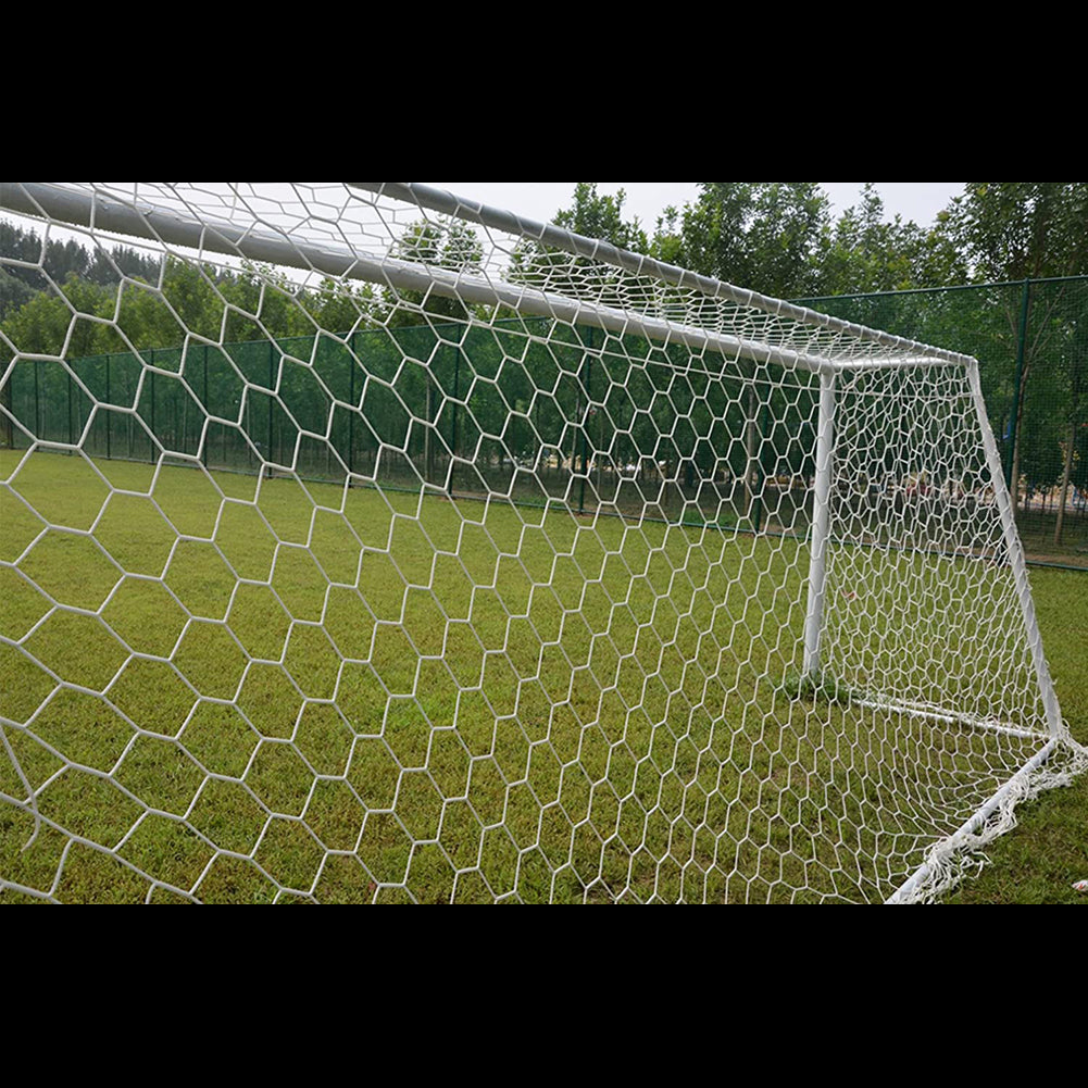 Polyester soccer goal net - 4 mm rope - Full size substitute soccer goal net - Heavy duty soccer net - Posts not included