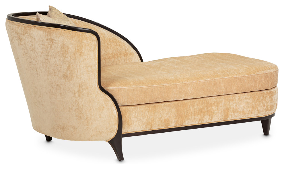 Malibu Crest Chaise   Honey/Dark Espresso   Midcentury   Indoor Chaise Lounge Chairs   by Michael Amini  Houzz