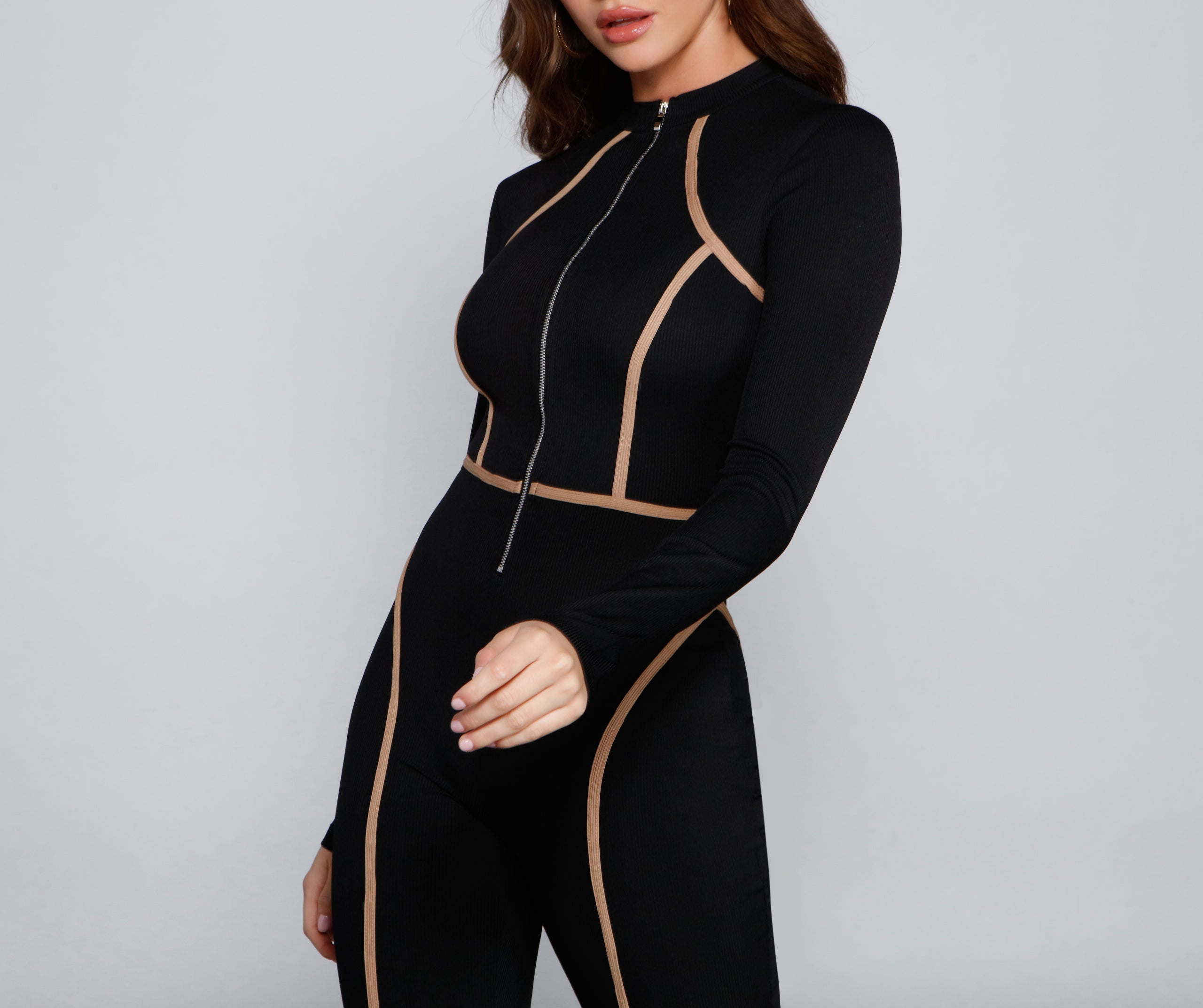 Effortless Trendsetter Ribbed Knit Jumpsuit