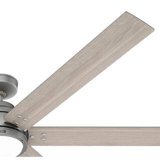 Hunter Gravity 72 in. Integrated LED Indoor Matte Silver Smart Ceiling Fan with Light Kit and Remote Included 51884