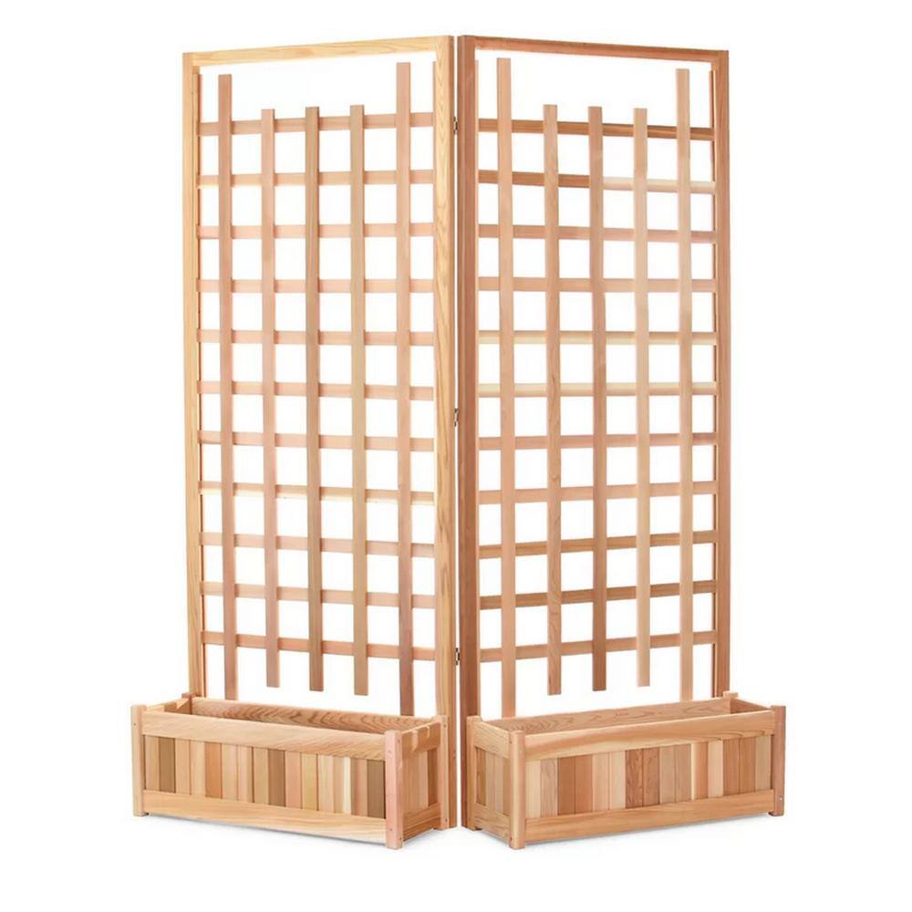 Ejoy 64 in. x 80 in. x 12 in. Solid Wood Garden Trellis with Planter Box TrellisWithPlanter_32x80x12_Combo