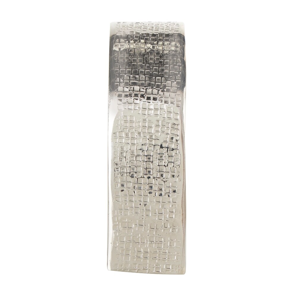 Gold or Silver Aluminum Slanted Heart Sculpture with Cube Textured Exterior