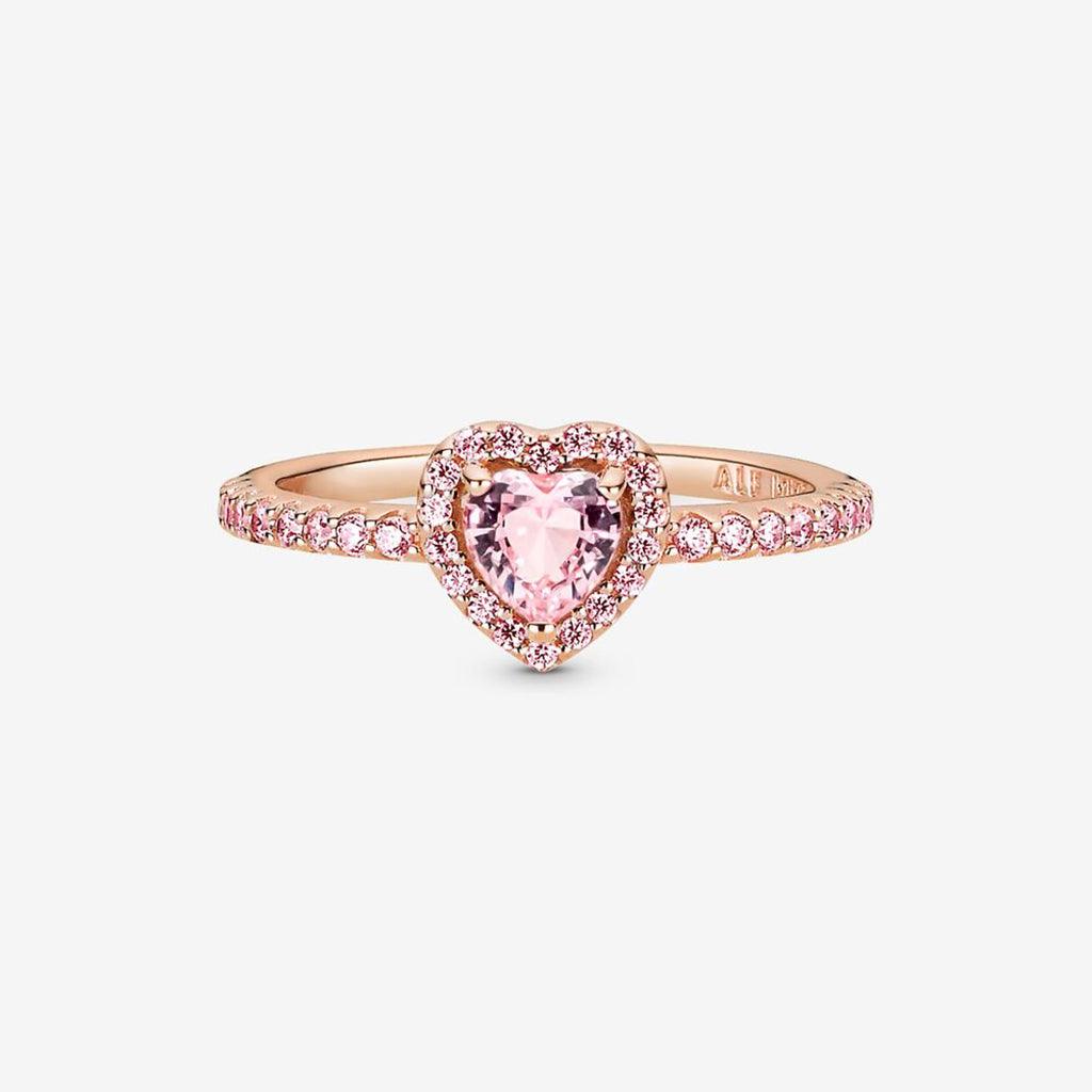 PANDORA  Sparkling Elevated Heart Ring - Pink