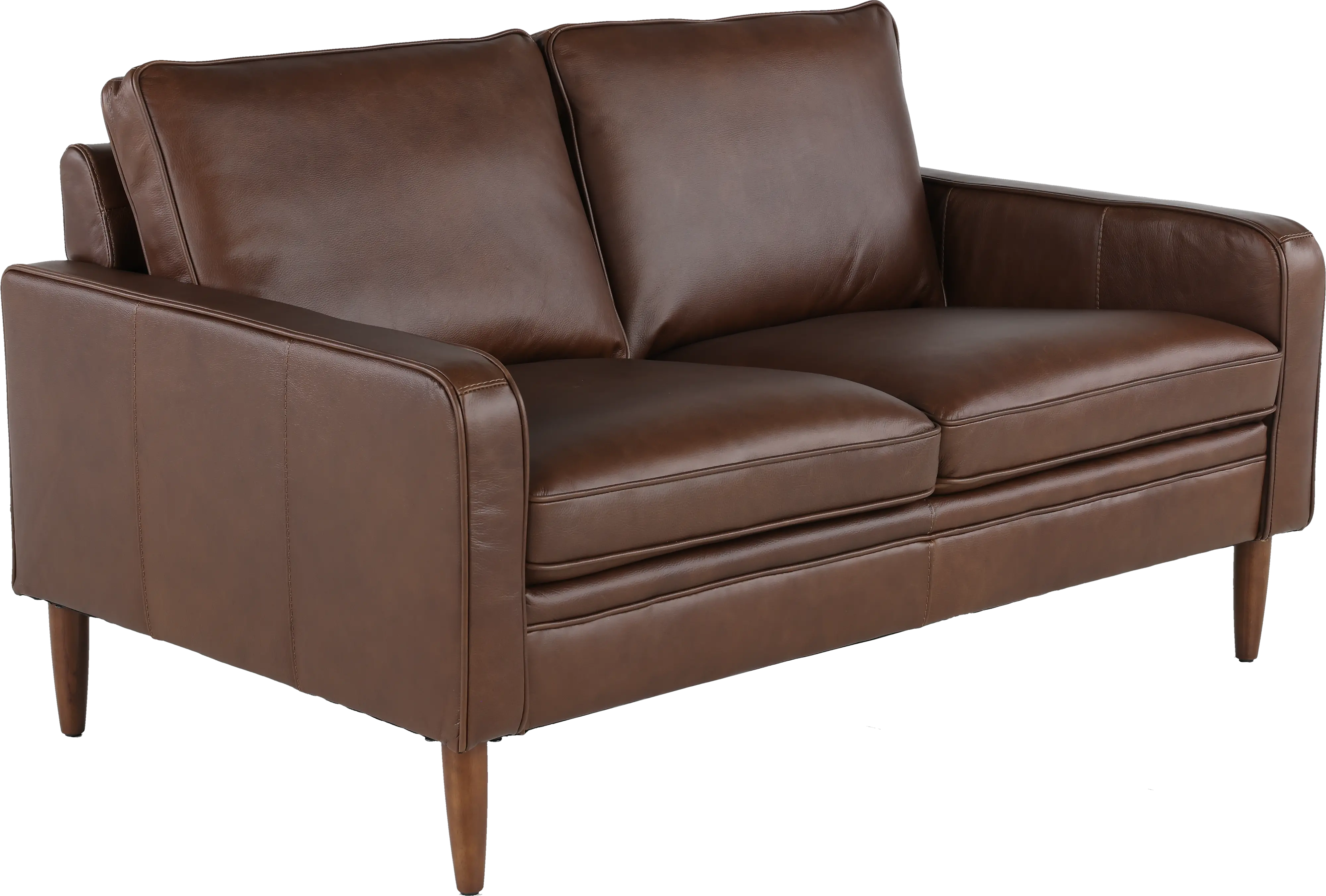 Volcano Brown Leather Loveseat