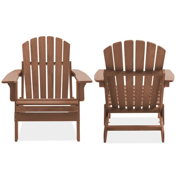 Set of 2 Oversized Folding Wooden Adirondack Chair