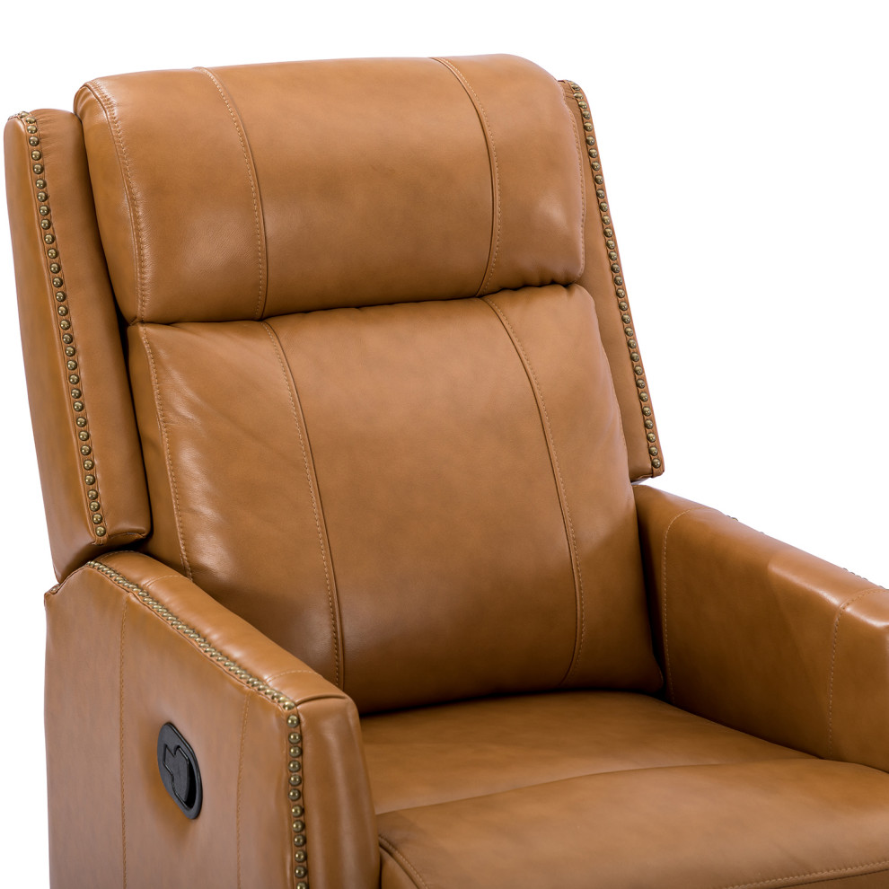 Genuine Leather Manual Swivel Recliner   Transitional   Recliner Chairs   by Karat Home  Houzz