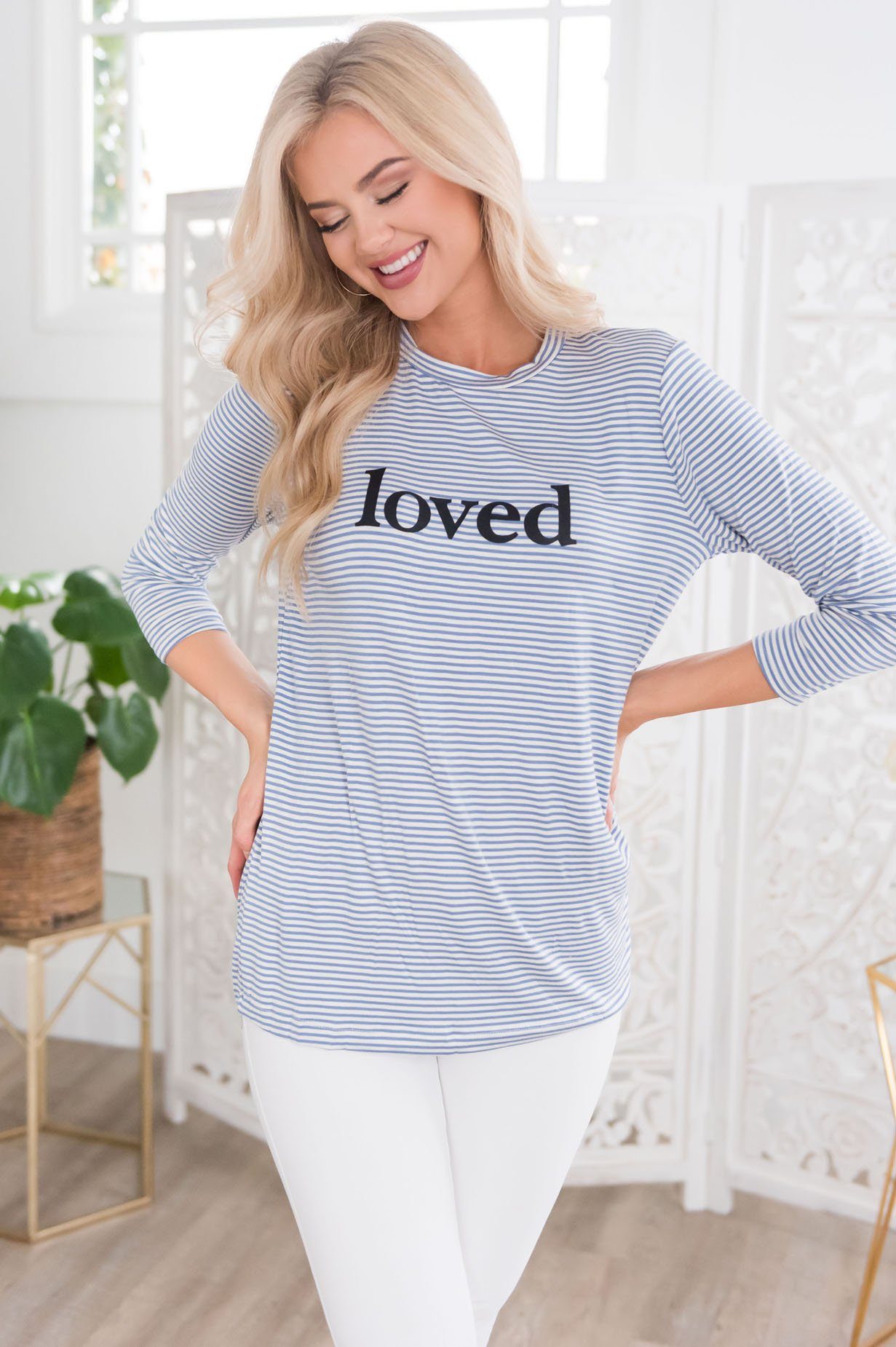 Loved Modest 3/4 Length Sleeve Tee