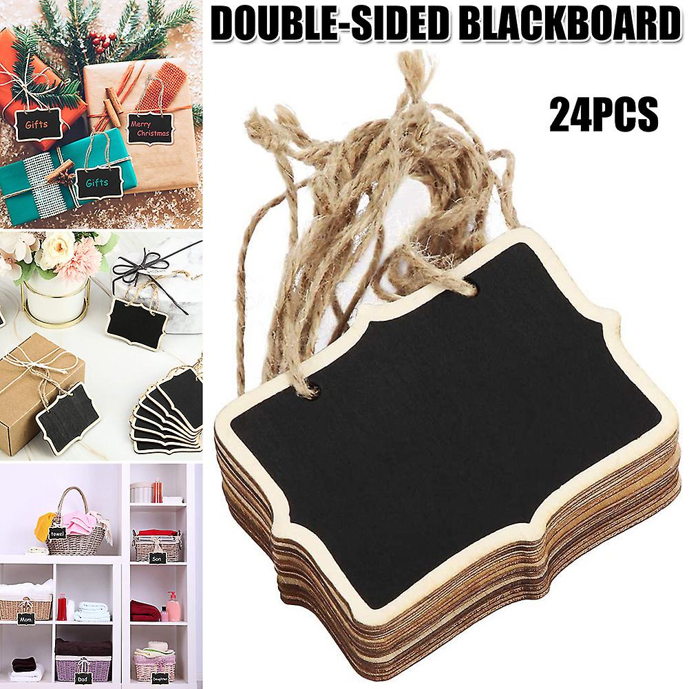 Chalkboard Hanging Wooden Chalkboard Signs Mini Wood Chalkboard Labels Rectangle Blackboard Massage (a)