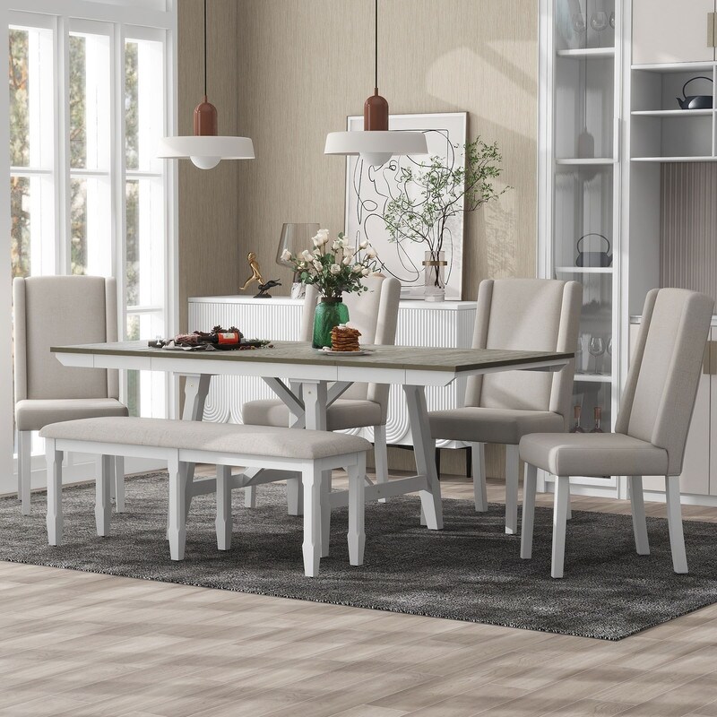 6 Piece Dining Table Set with two 12\