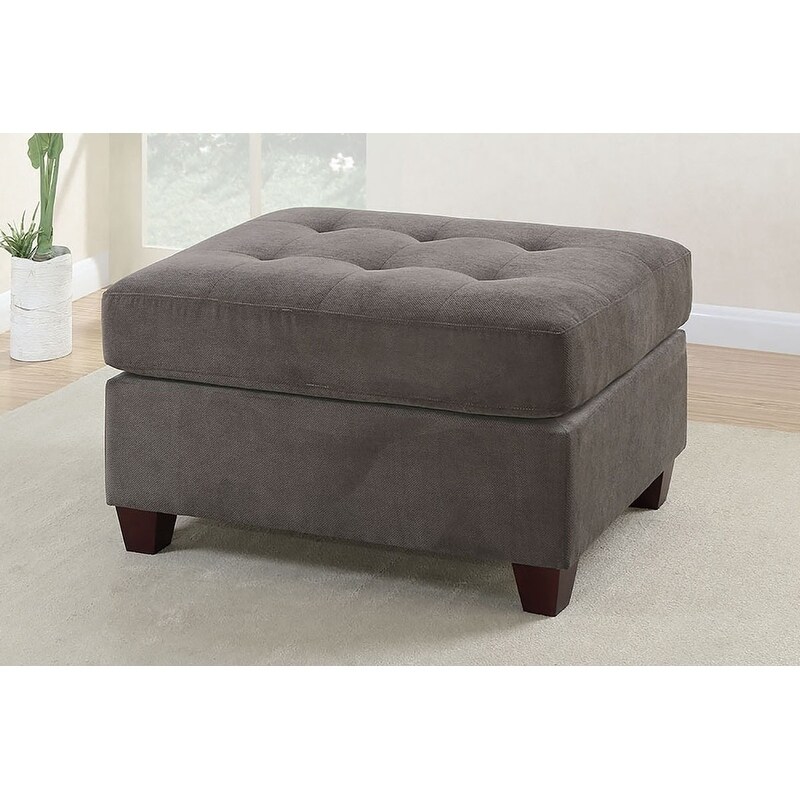 Smooth Waffle Suede Cocktail Ottoman